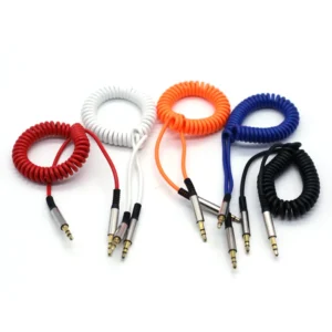 CABLE AUXILIAR 3.5MM A 3.5MM CABLE ESPIRAL COLORES SURTIDOS 1.5M