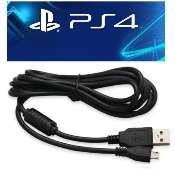 CABLE CARGA JOYSTICK PS4 CON FILTRO LARGO 1,8 METROS EN CAJA