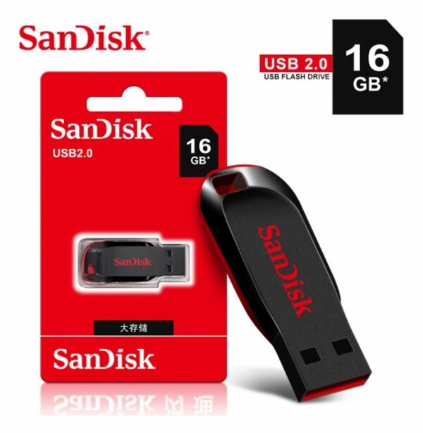 PENDRIVE 16GB SANDISK BLACK CRUZER