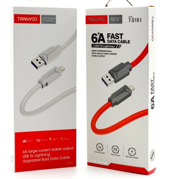CABLE IPHONE LIGHTING TRANYOO 6A CARGA RAPIDA CALIDAD