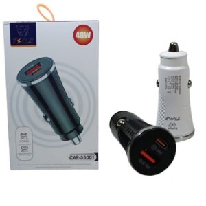 CARGADOR TIME 12V 48W – 1 ENTRADA PD TIPO C 30W + 1 USB 18W QUALCOMM