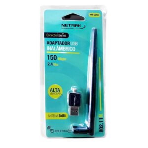 PLACA WIFI NETMAK USB 150MBPS CON ANTENA