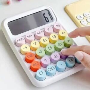 CALCULADORA COLORES PASTEL GRANDE SOLAR NO NECESITA PILAS!
