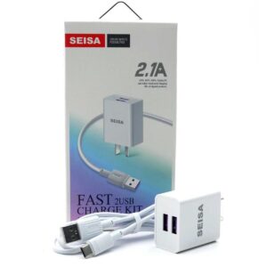 CARGADOR KIT TIPO C SEISA 2 USB CARGA RAPIDA + CABLE SEPARADO