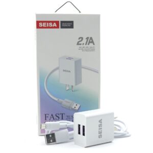 CARGADOR KIT V8 MICROUSB SEISA 2 USB CARGA RAPIDA + CABLE SEPARADO