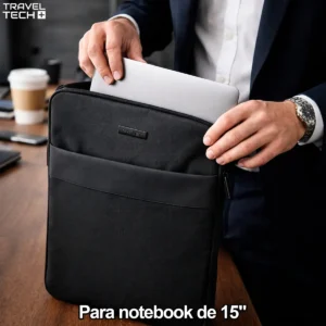 PORTANOTEBOOK ACOLCHADA C/ BOLSILLO FRONTAL- 15 PULG- TRAVEL TECH