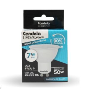 DICROICA LED 7W CANDELA BLANCA FRIA