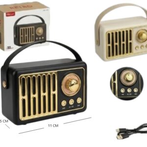 RADIO VINTAGE RETRO RECARGABLE CON BLUETOOTH – FM – MICROSD – PENDRIVE