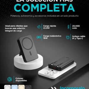 POWER BANK “TARS” WIRELESS 20000 MAH – XAEA - NEGRO