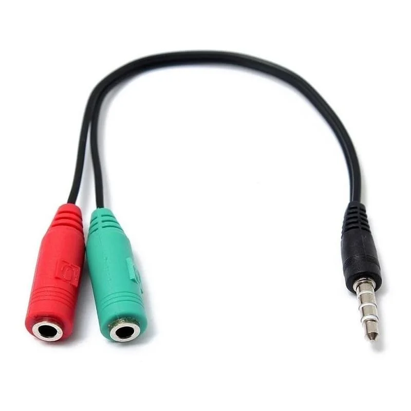 Cable Adaptador 2 Jack Hembra 3.5Mm Audio Y Micrófono A 1 Plug Macho