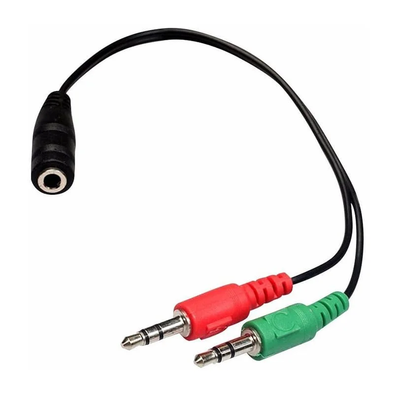 Cable Adaptador 1 Jack Hembra 3.5Mm A 2 Jack Macho Audio Y Micrófono 3.5Mm