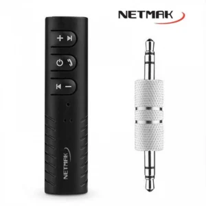 RECEPTOR BLUETOOTH NETMAK PARA STEREO DE AUTO / PARLANTES BATERIA RECARGABLE SE CONECTA POR MINIPLUG
