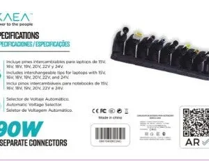 CARGADORES DE NOTEBOOK AUTOMATICO 9 PINES CON TIPO C - XAEA - NEGRO