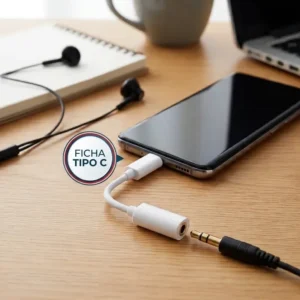 ADAPTADOR TIPO-C A 3.5 AUXILIAR MINIPLUG HEMBRA