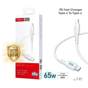CABLE TRANYOO 65W TIPO C MACHO A TIPO C MACHO – CALIDAD